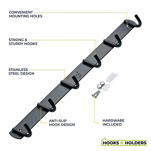 Hat Rack For Wall, Wall Hooks Bundle,Matte Black 12 Hook Rack For Bathrooms,Coat Hooks Wall Mounted,Garage And Kitchen Organization And Storage, Matte Black Coat Hooks,Wall Hook Rack Hooks N Holders #TOP3