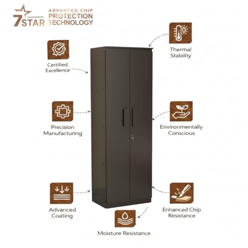 Image of Amazon Brand - Solimo Duo XS Engineered Wood 2 Door Wardrobe for Bedroom | Compact Clothes Storage Cabinet with Multiple Shelves | Space Saving Cupboard | 1 Year Warranty - Wenge