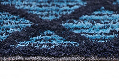 Image of THE HOME TALK Cotton Bathmats | Water Absorbent Runners | Regular Striped Rugs | Floor Mats for Kitchen, Bathroom & Sink | Ultra Soft Mats | Non-Slip Store (Blue Cross, 40x60 CM)