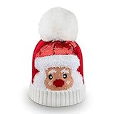 ☃ 【Weiches und hochwertiges Material】: Diese gestrickte Weihnachtsmütze ist nicht so traditionell wie eine traditionelle Weihnachtsmütze. Sie ist handgefertigt und doppelt dick gestrickt. Erwärmen Sie Ihren Kopf an kalten Tagen und fühlen Sie sich gut an. Weiches, bequemes Material zum Schutz von Kopf und Haar ohne Reizungen oder Schweiß! Es ist handwaschbar, nicht allergisch und umweltfreundlich. Sie und Ihre Familie werden es lieben.