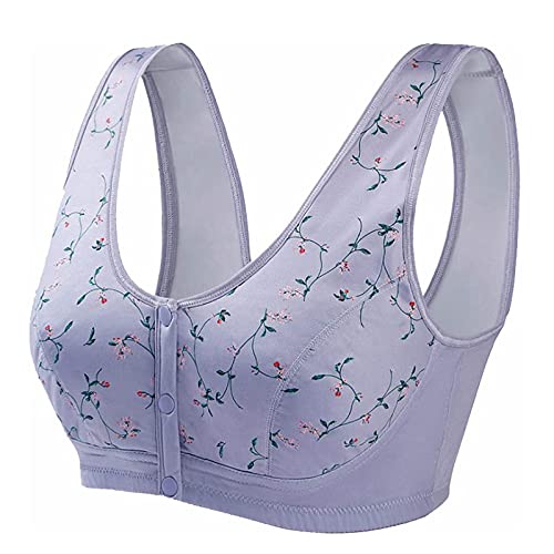 Image of KHDFID Front Button Bra, Convenient Sports Bras Women Cotton Ultra Soft Cup