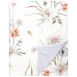 CARUILI Baby Blanket for Girls, Vintage Floral Fleece Blankets Double Layer Super Soft Warm Crib Min
