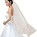 Drasawee Women Wedding 1T Satin Edge Elegent Short Veil Bridal Accessories