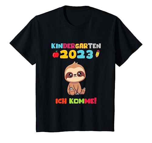 Kids Kindergarten 2023 I Come Nursery Child Kiga Sloth T-Shirt