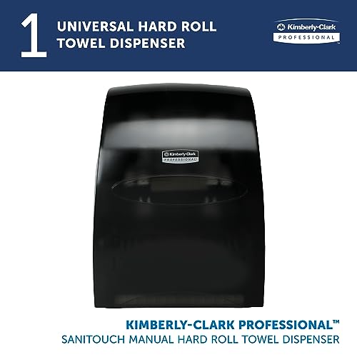 Kimberly-Clark Professional Sanitouch Manual Hard Roll Paper Towel Dispenser (09990), Black, Universal 1.5" Core Compatible, Wall Mounted, for Commercial Hand Towels (Qty 1) by KIMBERLY-CLARK PROFESSIONAL - Image 2