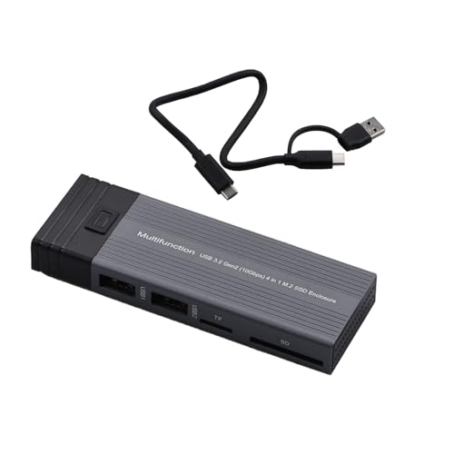Caja externa M.2 NVMe SSD con USB 3.2 Gen2 y ranuras TF SD miniatura 1