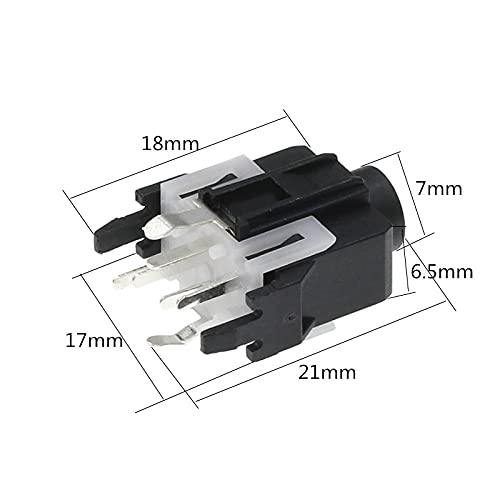 1000pcs 3.5mm Female Audio Connector PJ-334A DIP 7Pin Stereo Headphone Jack DIY Parts for PCB Board