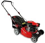 Grizzly Tools Benzin-Rasenmäher - 42 cm Schnittbreite - 6-Fach Schnitthöhenverstellung - Selbstreinigungsfunktion - kugelgelagerte Räder - Tragegriff - Stahlgehäuse - 45L Grasfangkor