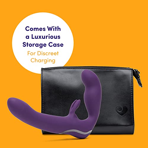 Lovehoney Desire Luxury Vibrating Strapless Strap On Dildo - 5 Inch Silicone Double Ended Dildo For Women - Waterproof & Rechargeable Rabbit Vibrator - Purple Dildo #TOP5