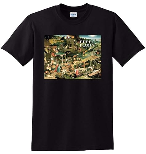Photo de Fleet Foxes Self Titled Cover T-Shirt Black Graphic Unisex Tee Shirt M T-Shirt Black XXL