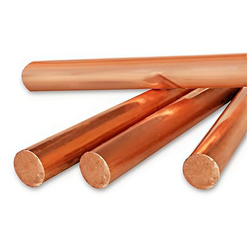 Image of Solid Copper Round Rod, 16mm Diameter, 300mm Length (1 NOS)
