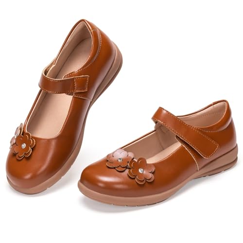 Frank Mully Girls School Shoes Mary Jane Flats Slip-On Uniform Dress Flats for Girl Toddler/Little Kid/Big Kid2