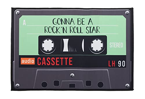 joycraft DMC-4060 Türmatte Music-Cassette - rutschfeste Vintage Tonbandkasetten Fussmatte - Cooler Retro MC Schuhabtreter - 40 x 60 cm Musikkassetten Fuß-Abstreifer - Schmutzfangmatte im Tape-Design Cover