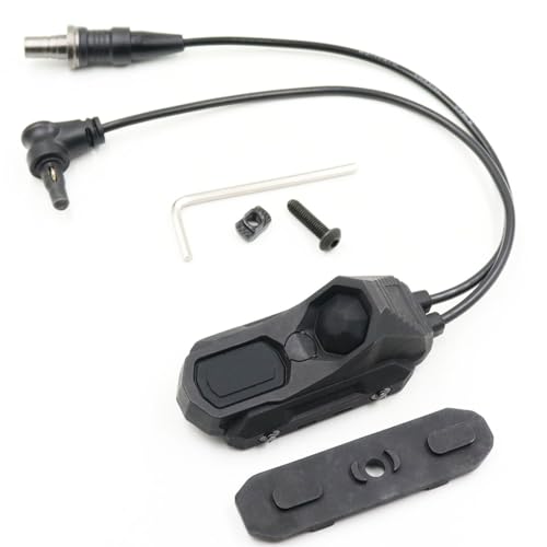 LThyzszb Tactical Dual Remote Pressure Switch Compatible with Crane Laser & SF M300/340/M600/640DF Weapon Lights and Lasers (Crane Laser Plug-Black)