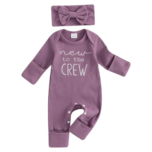 Image of allshope Infant Baby Girl Fall Outfit Sweatshirt Romper Little Sister Lil Sis Long Sleeve Jumpsuit Newborn Clothes