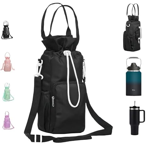 ZiegLad Water Bottle Carrier Bag for Stanley 30/40 oz Tumbler and Compatible HydroFlask40/64oz- Insulated, with Phone Pocket and Adjustable Extended Shoulder Strap for Stanley Cup Accessories Cover