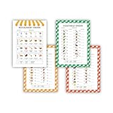 Kids Restaurant Menu Notepads – 4-Pack Food-Themed Order Pads (40 Pages Each) – Restaurant, Main Dishes, Fruits, Vegetables – Tearable Sheets for Pretend Kitchen Play – Boosts Math & Social Skills