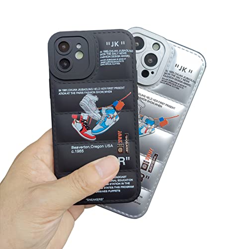 Ins Off Puffer Sneaker Phone Case For Iphone 13 Pro Max 6.7", Soft Silicone Shockproof Protection, Black #TOP5