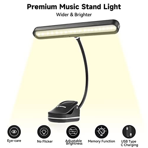 Glovion Music Stand Light, Clip On Piano Lights 37 Led Book Light, 3 Brightnessx Stepless Dimmable Color Orchestra Light, Usb Rechargeable Perfect For Piano, Guitar, Orchestra, Reading Sewing Crafts #TOP1