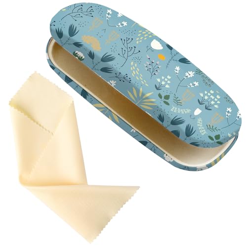 Image of Glasses Case Hard Shell,Portable Protective Eyeglasses Case, Eyeglass Holder Box with Cleaning Cloth,for Women Men