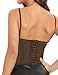 GainKee Lace Bustier Corset Tops for Women - Sexy Going Out Party Club Fashion Top with Buckle Coffee