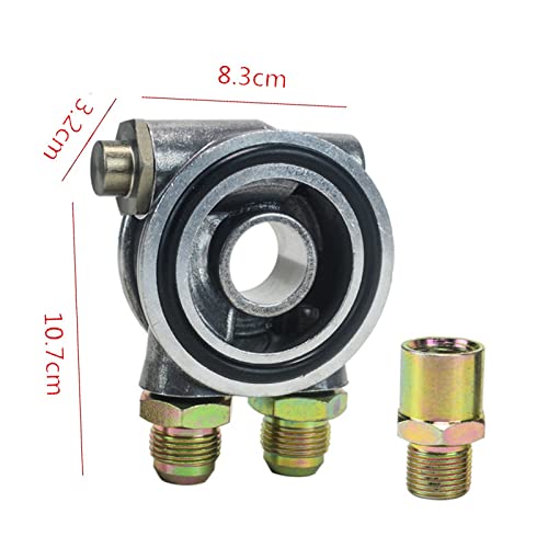 Ölkühler-Filterplatte, AN8 Ölfilteradapter, Aluminium, Sandwich-Ölfilter, Kühladapterplatte, Öltemperaturkühler, Teiladapter (AN8+M20)