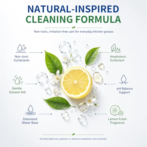 Image of Kitchen All Purpose Cleaner and Degreaser, Oven and Stove Top Cleaner | Stainless Steel Cleaner, 12.5oz for Kitchen Cleaner, Oil Stain Remover for Ovens, Appliances, BBQ, Lemon,Ready to Use