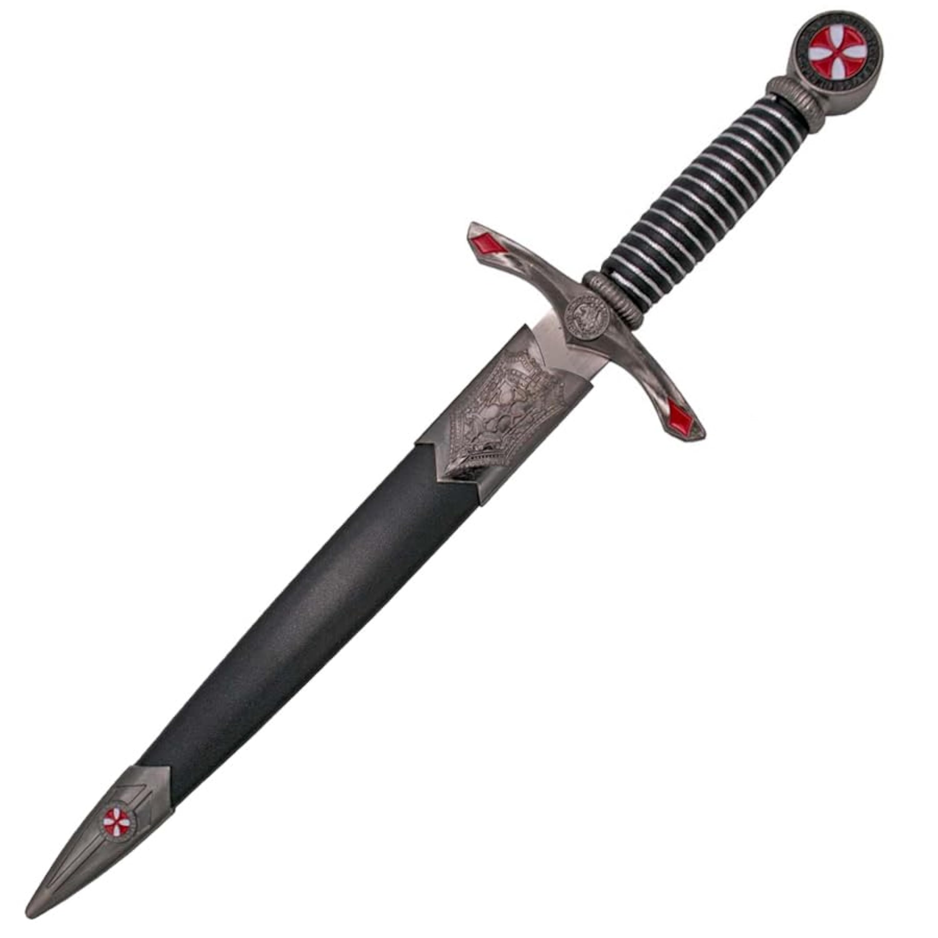 ECOMMUR Daga Templaria S0302 | Daga histórica de coleccionista + Vaina. Colección de artículos Antiguos.