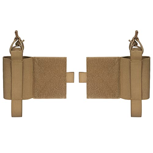 IDOGEAR Tactical Radio Pouch for Tactical Vest Chest Rig Insert Pouches with Hook and Loop Cummerbund Elastic 5.56mm Mag Pouches 2 pcs (Coyote Brown)