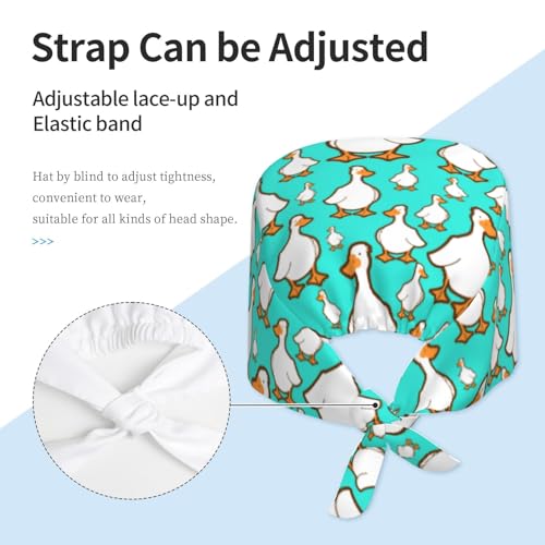 Image of Adjustable Working Cap Breathable Unisex Women Men Elastic Bandage Tie Back Hats Scrub Nursing Doctor Surgeon Cap