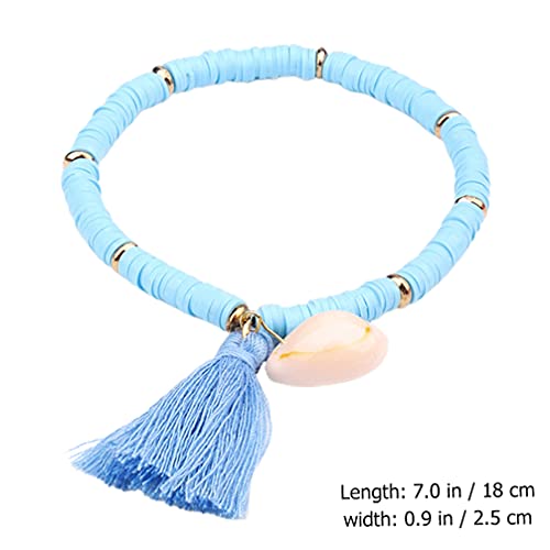 Ornements avec pompon et perles polymère pour bracelet tendance