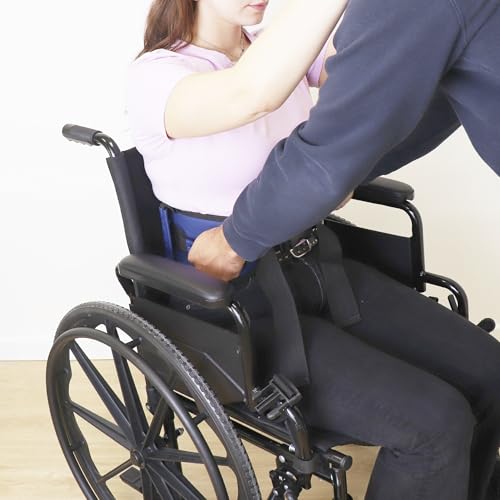 PEPE Mobility Transfergurt mit 7 Griffen, Hebehilfe für Senioren, Transferhilfe für Rollstuhl und Bett, Pflegehilfsmittel für Patienten bis 135 kg, Blau