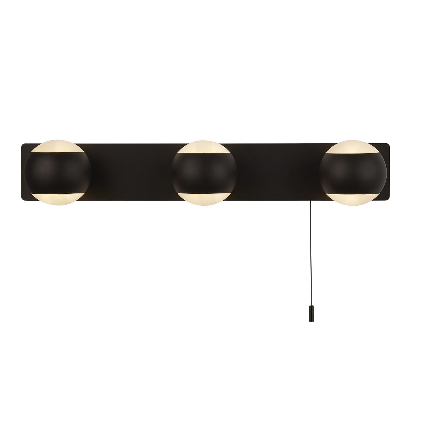 Licht-Erlebnisse Spiegelleuchte Up Down mit Schalter IP44 3-flammig G9 Schwarz Weiß B: 45 cm Modern Wandleuchte Badezimmer Wandlampe Bad