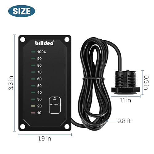 Image of briidea RV Tank Sensor Monitor Panel, RV Water Tank Level Monitor with LED Indicator, Allow You to Replenish The Water Tank in Time, Powered by 7-32V DC, Ideal for RV Motorhome Caravan