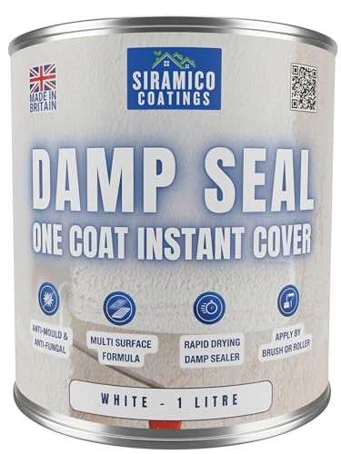 SIRAMICO COATINGS The Dampseal One Coat | 1 Litre I Seals Damp And Mould Stains In One Coat By Brush Or Roller (White)