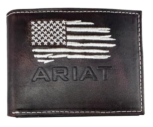 Original ARIAT Ghost Flag Bi-Fold Leather Wallet
