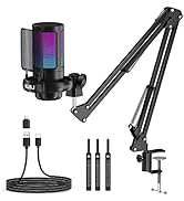 FIFINE Microfono USB Per Gaming E Streaming - Condensatore, Braccio Regolabile, RGB, Mute - Foto 3