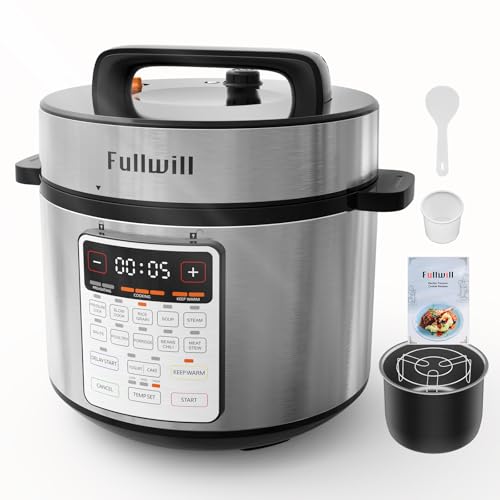 Image of Fullwill 8QT Electric Pressure Cooker Max, 12-in-1 Multi-Use Programmable with Ceramic Non Stick Pot for Saute,1200W Fast Cooking, Slow Cook, Steam, Yogurt, rice maker cooker,Family Meals & Gatherings