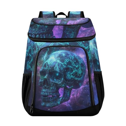 Skull Glowing Skeleton Gaxlay Cooler Backpack Cooler Insulated Leak Proof Lunch Backpack 36 Cans Waterproof Soft for Men Women Picnic Hiking Camping Beach