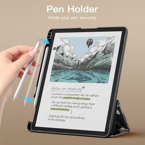 Image of MoKo Stand Case for 11 inch Kindle Scribe (3rd Generation -2025) & Kindle Scribe Colorsoft (1st Generation 2025) - Premium Leather Trifold Stand Cover with Pen Holder, Auto Sleep /Wake, Magnolia