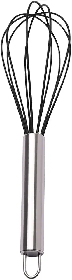 Mimo Style Batedor de Ovos e Massas Fouet, Cabeça de Silicone e Cabo em Inox de Excelente Durabilidade, Para Diversas Receitas, Massas de Bolo, Tortas, Pães, Cremes e Claras em Neve, SN914X B,