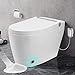 Cosvalve Heated Seat Smart Toilet, One Piece Toilet, Automatic Flush Tankless Toilet without Bidet, Foot sensor Flush, Blue Night Light, Knob Control, Power Outage Flushing
