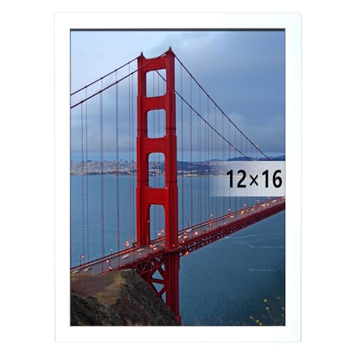 Image of BESCRCL 12x16 Frame Wall Hanging Picture Frames, White, 1 Pack
