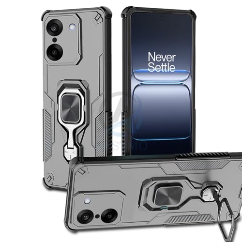 Image of AESTMO Armor Back Cover for OnePlus Nord CE 5 5G | Ring Holder & Kickstand & Camera Protection in-Built | 360 Degree Protection Back Case Cover (Black)