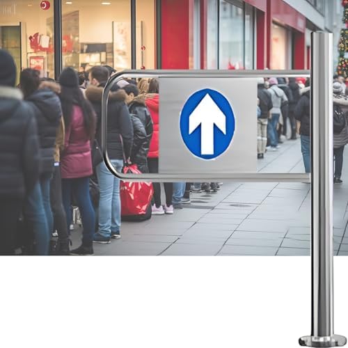 Automatic Swing Gate for Crowd Control - Stainless Steel Entrance Access Door for Supermarkets, Parks, Playgrounds - R-25in (65cm) Security Partition Device