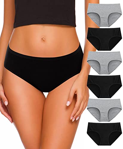 Image of Women's High Waist Cotton Underwear Soft Brief Panties Decorated with Lace Regular and Plus Size