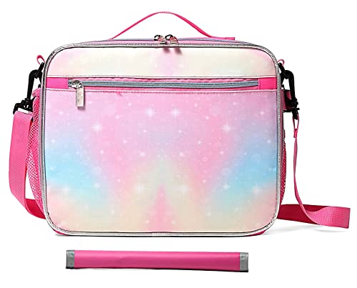 Lbsel lonchera de gran capacidad - tela con doble aislamiento, duradera y resistente al agua,lonchera para niños, bolsa aislante blanda para niños de todas las edades Cover