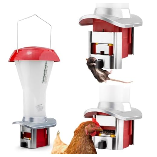 Kit de distributeur de nourriture pour volaille anti-rat PestOff - Grand distributeur de nourriture pour volaille anti-oiseaux et anti-rat - résistant aux intempéries - capacité 4 L - NOUVEAU