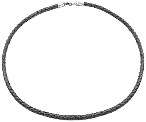 Tribal Steel 20" (51 cm) Collier en Cuir Noir Pour Hommes ou Femmes. Fermoir à Baïonnette d'Acier Inoxydable Cover