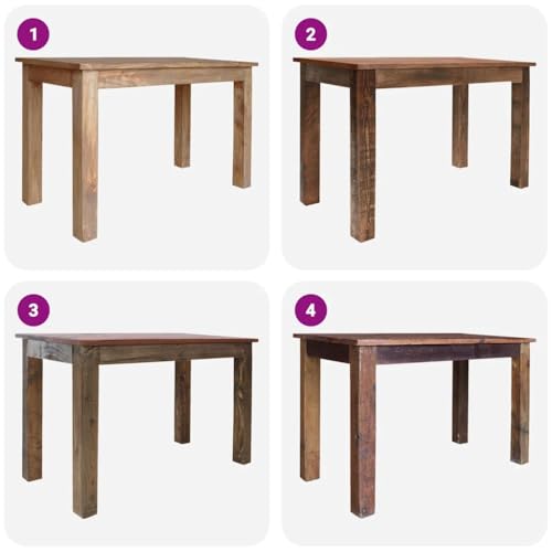 Table à manger en bois massif acajou stable et robuste de 120 cm - 7